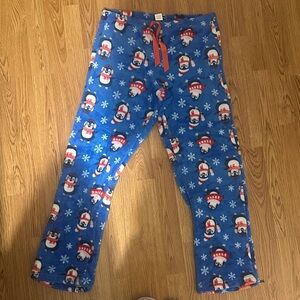 Women's Blue Penguin Print Pajama Pants